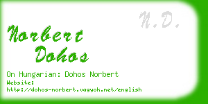 norbert dohos business card